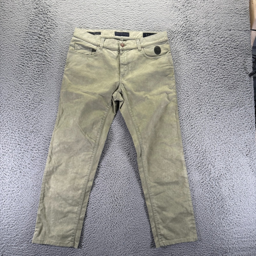 Trussardi 370 Close Fit Jeans Mens 32x27 Beige Cotton Straight Workwear Travel